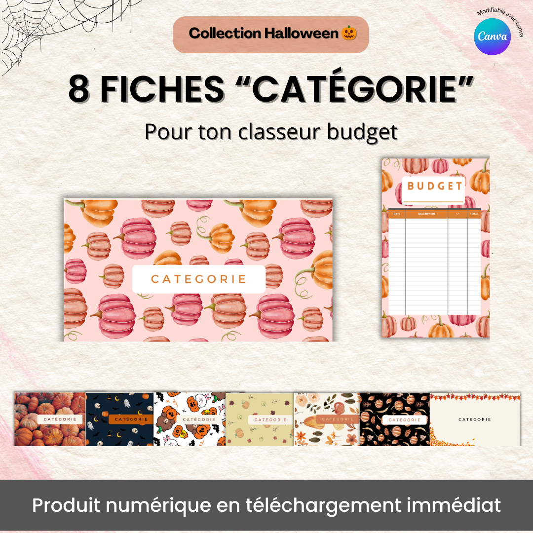 Fiches Catégorie (A6) – Collection Halloween 🎃